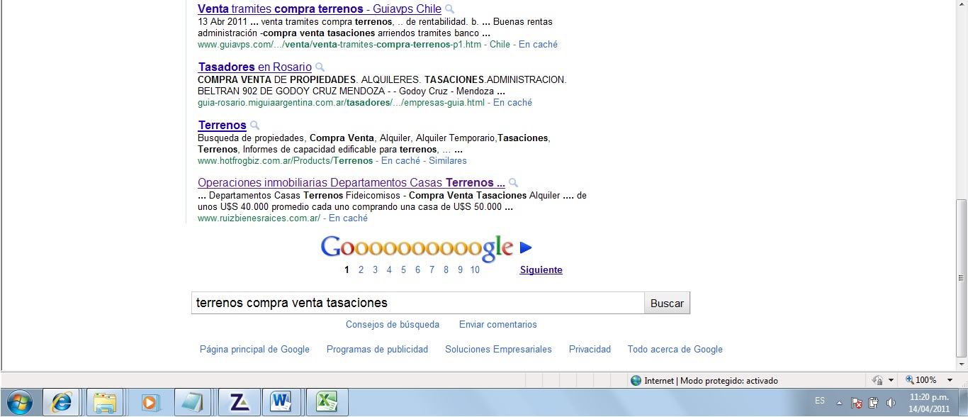 Ya estamos en primera p�gina en Google!!!